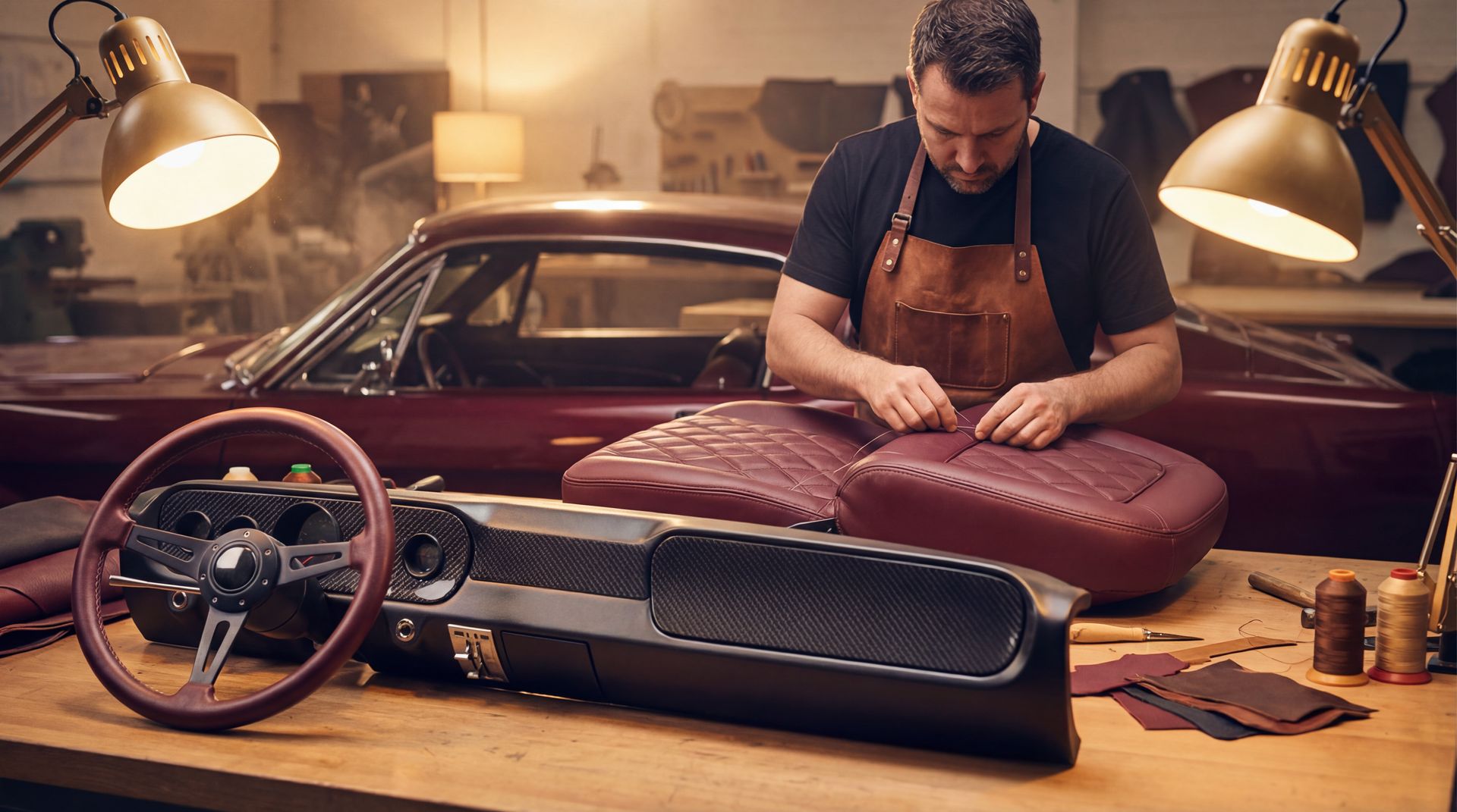 困困兔改装教程视频：经典肌肉车内饰翻新手工皮革定制